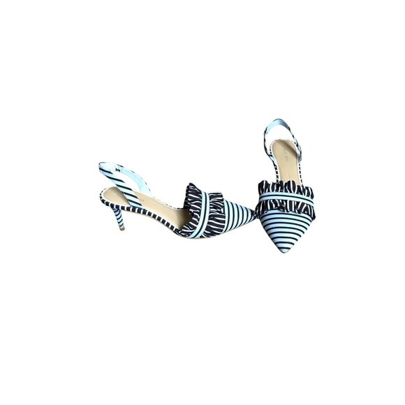 Gianni Bini Blue and Black Striped Heels - Picture 2 of 8